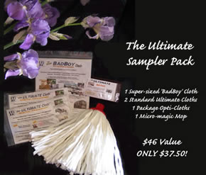 Ultimate Cleaning System - for all cleaning needs. Chemical Free - Streak Free & Spot Free Cleaning. Eco-friendly and wonderful to try the whole Ultimate Cloth product line.